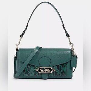Coach jade turquoise snake shoulder crossbody bag new condition
